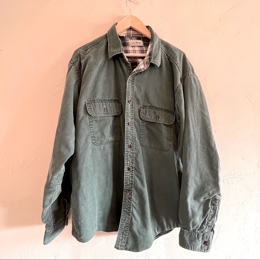 L.L. Bean fleece lined button down shirt